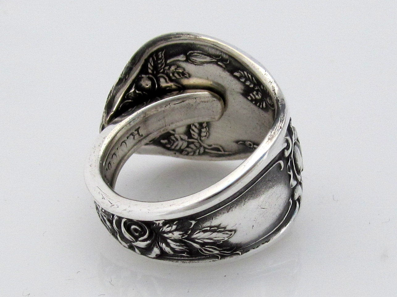 Spoon Ring Rose From 1903 Art Nouveau Floral Ring