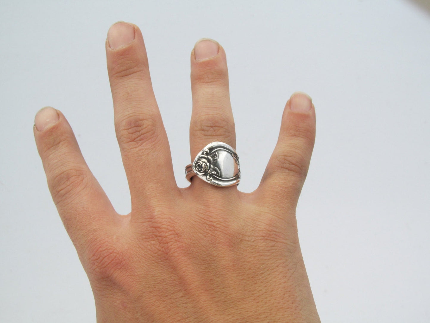 Spoon Ring Rose From 1903 Art Nouveau Floral Ring