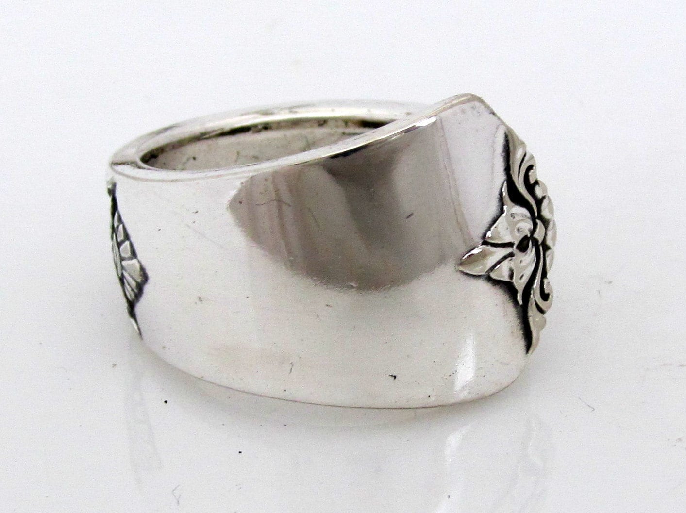 Art Deco Spoon Ring Guild Pattern Men Spoon Ring Mens Ring Gift for Him