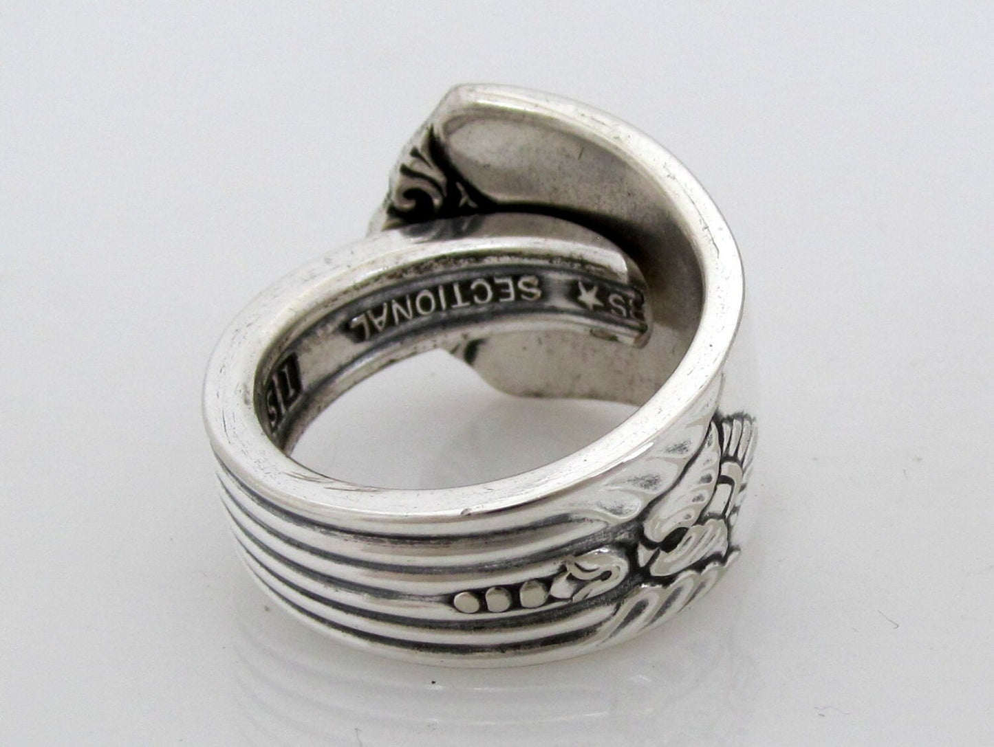 Art Deco Spoon Ring Guild Pattern Men Spoon Ring Mens Ring Gift for Him