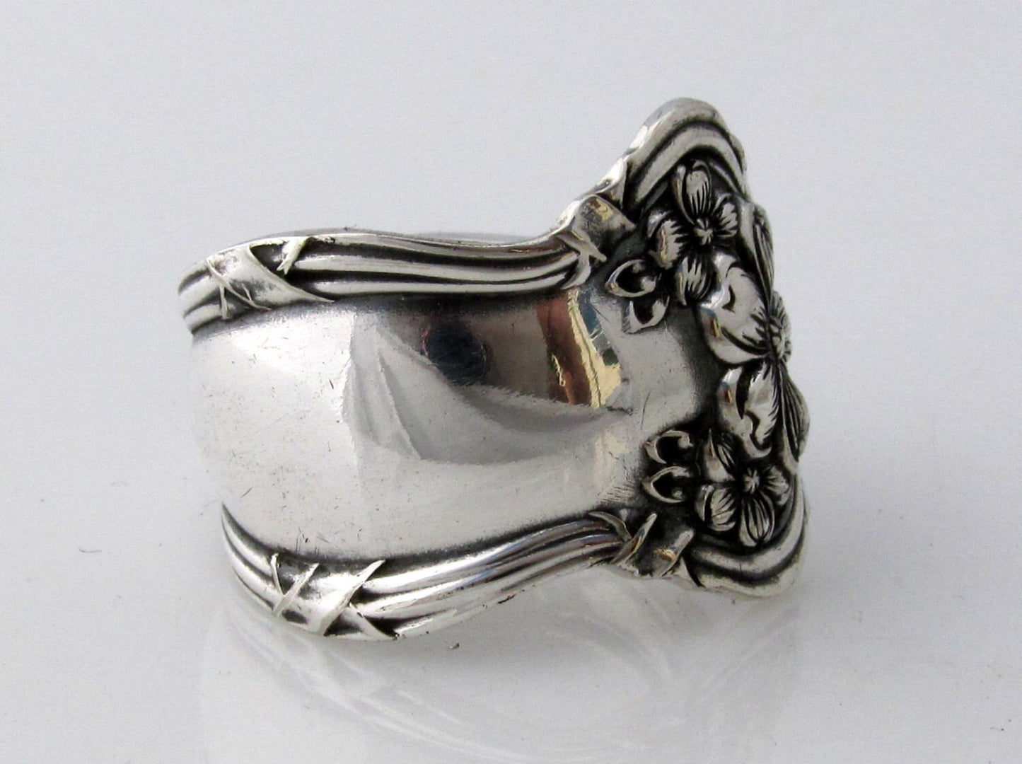 Art Nouveau Silver Spoon Ring Arbutus Antique 1908