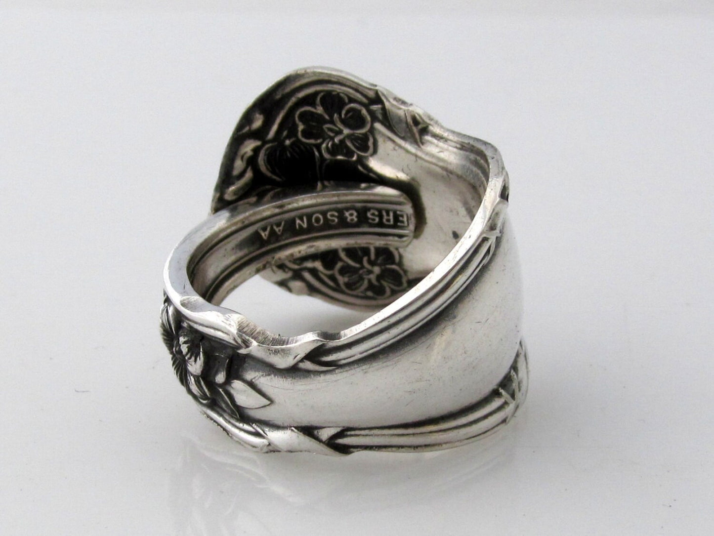 Art Nouveau Silver Spoon Ring Arbutus Antique 1908