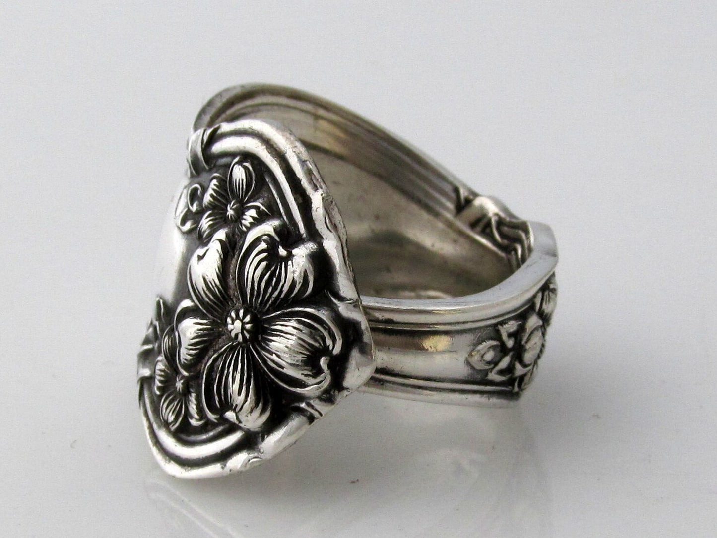 Art Nouveau Silver Spoon Ring Arbutus Antique 1908