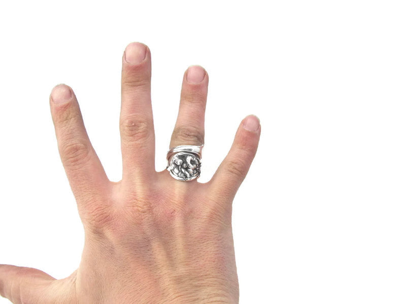 Lovely Orchid Spoon Ring - sizes 6-12