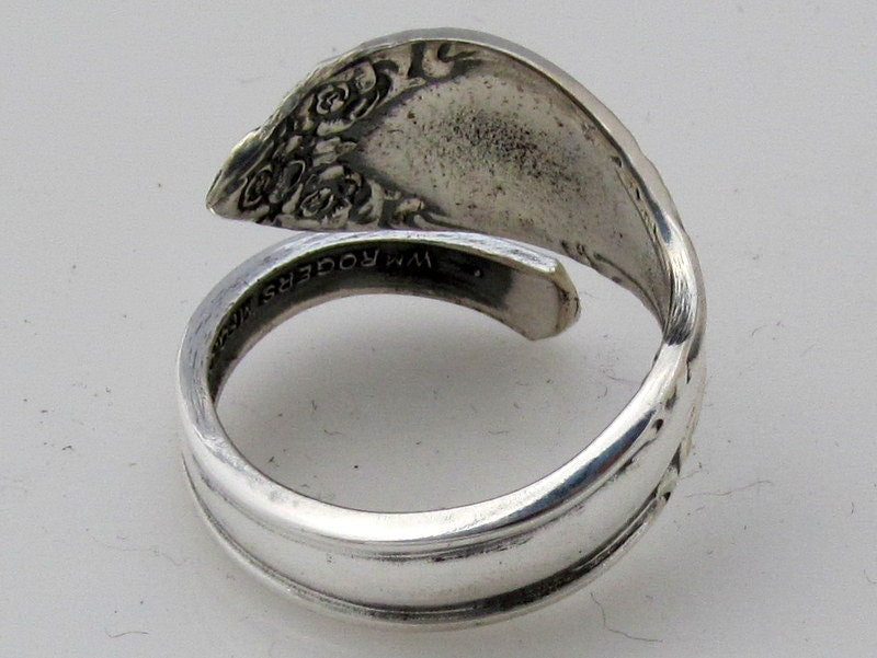 Silver Spoon Ring Woodland Rose Demitasse Spoon 1955 Sizes 3 4 5 6 7 8