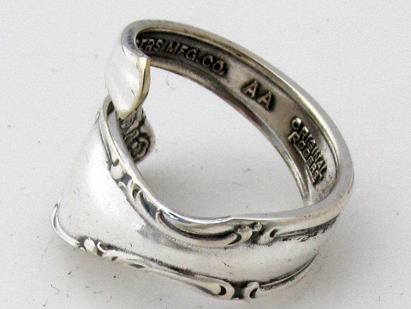 Silver Spoon Ring Woodland Rose Demitasse Spoon 1955 Sizes 3 4 5 6 7 8
