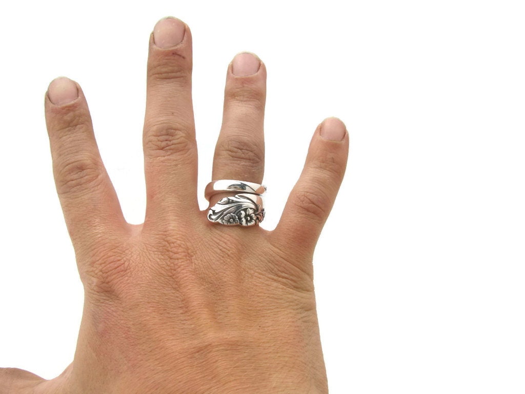 Spoon Ring Evening Star Teaspoon Size 5 to 16 Wrapped