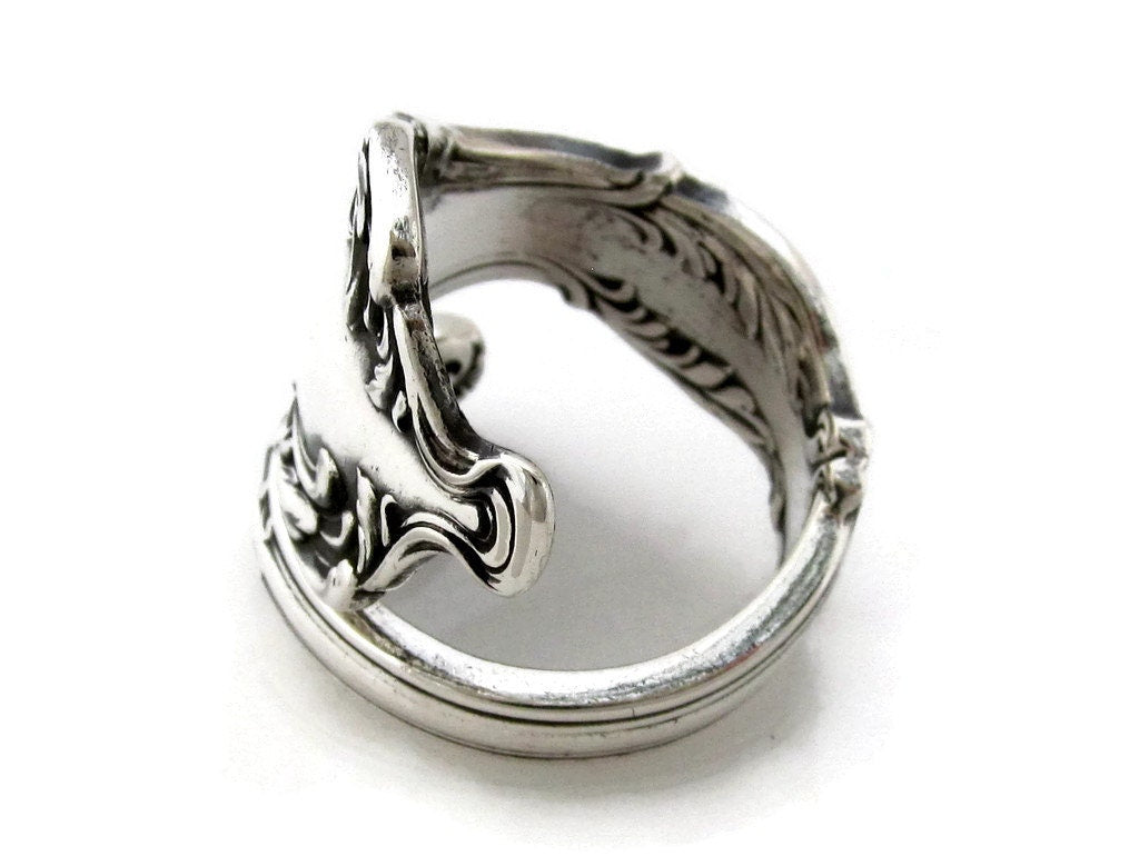 Spoon Ring 1906 Crest Antique Silverware Jewelry Art Nouveau