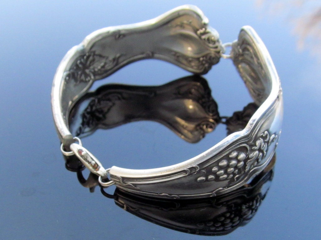 Vintage Grape Spoon Bracelet Stomp it into Vino