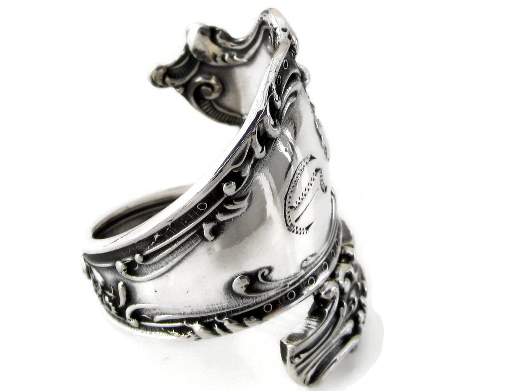 Altair Spoon Ring D Monogram - Choose Your Size 6-13