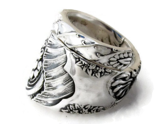 Spoon Ring Ocean Rose Wrapped