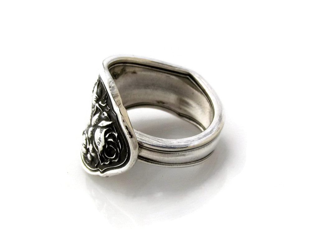 Bridal Rose Spoon Ring