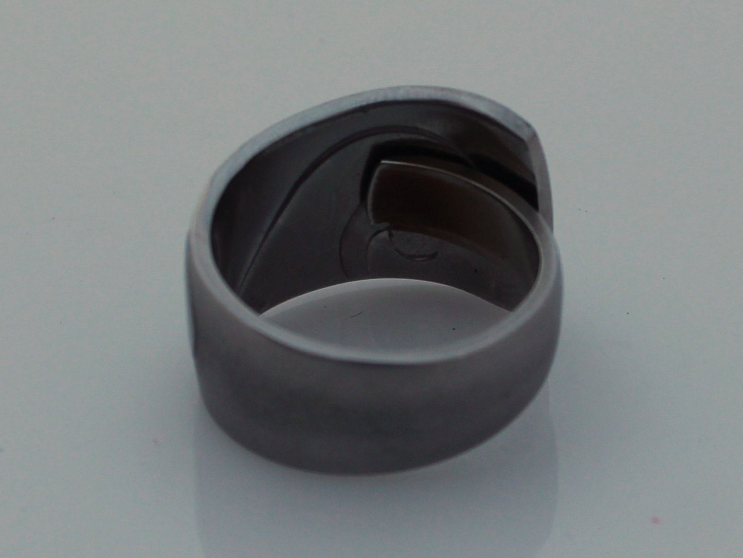 Stainless Steel Spoon Ring Mens Ring Sand Script