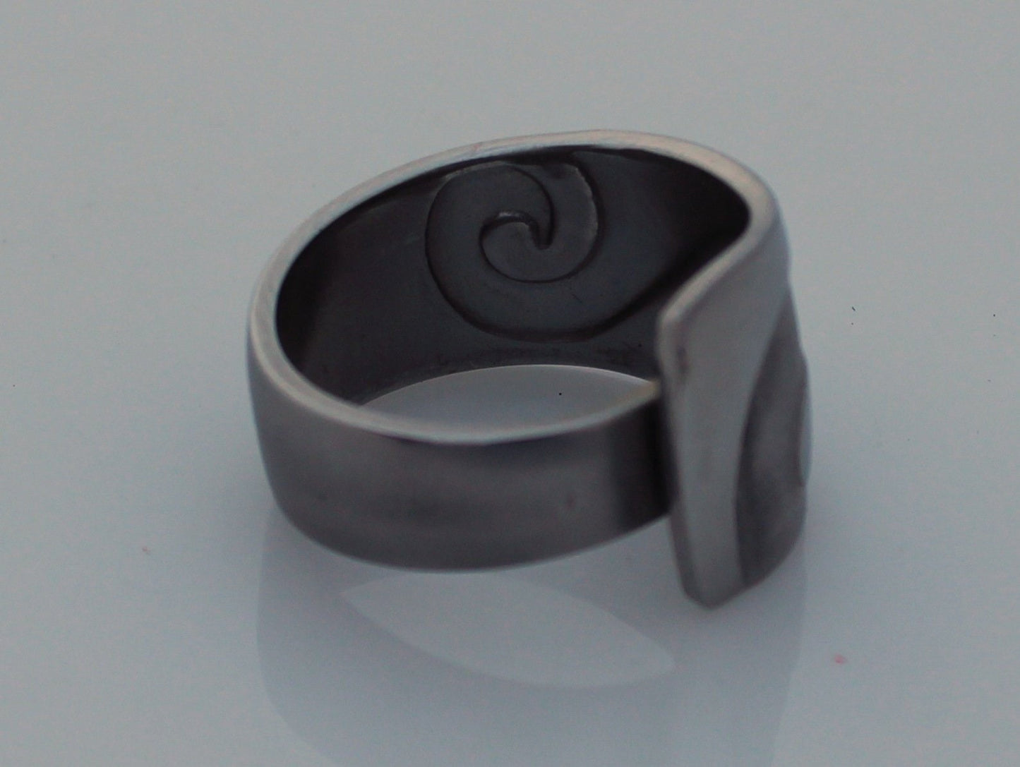 Stainless Steel Spoon Ring Mens Ring Sand Script