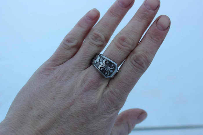 Stainless Steel Spoon Ring Mens Florenz 1972