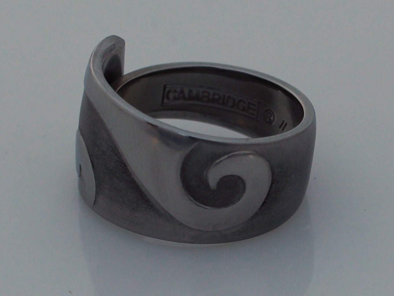 Stainless Steel Spoon Ring Mens Ring Sand Script