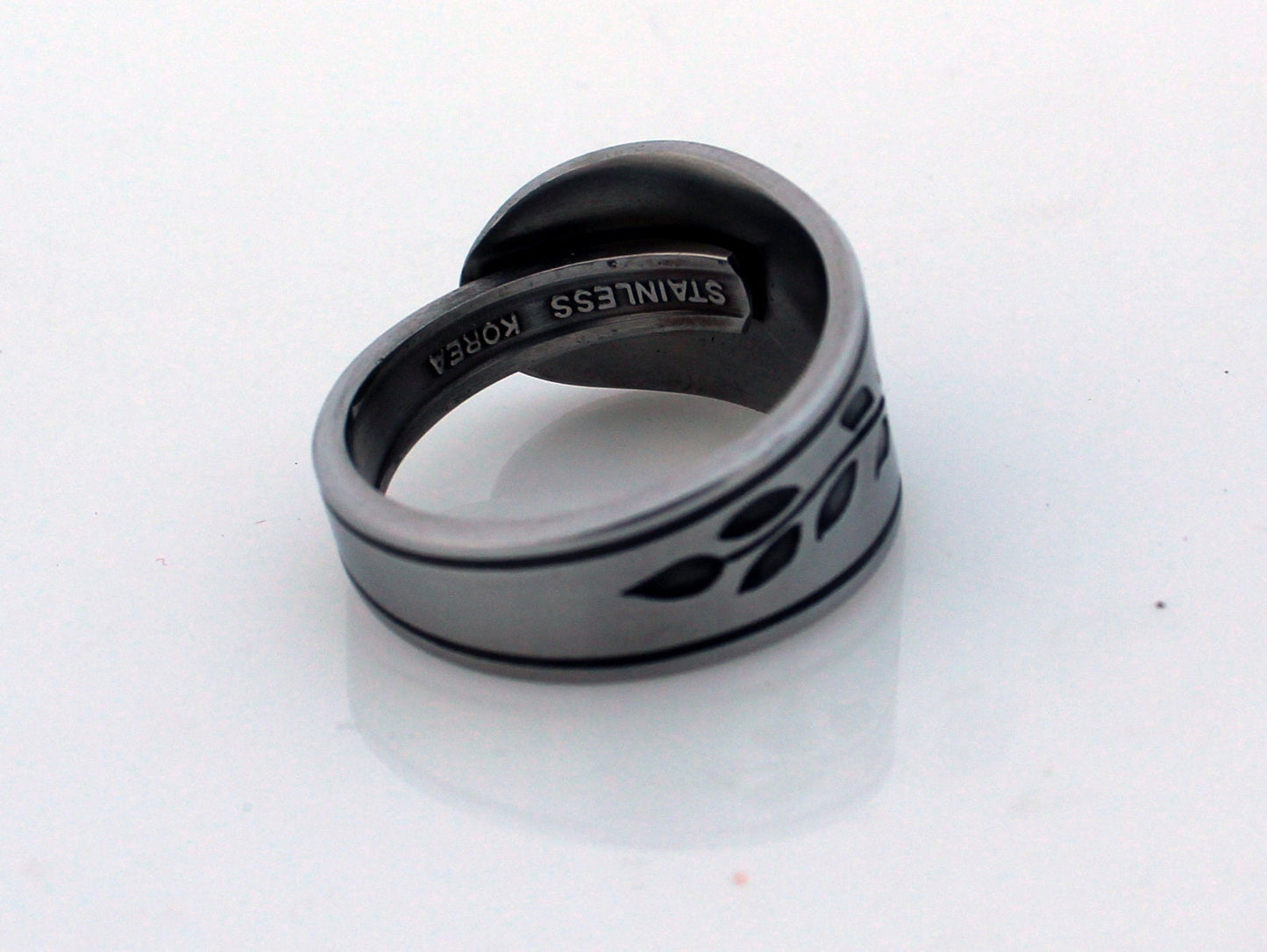 Spoon Ring Floral Mist Stainless Steel