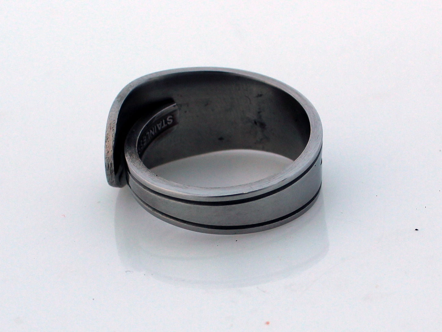 Spoon Ring Floral Mist Stainless Steel