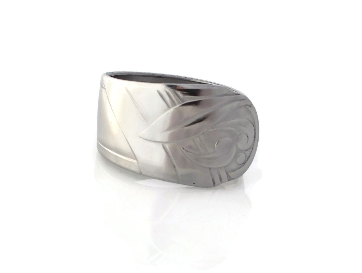 Spoon ring Art Deco Stainless Steel