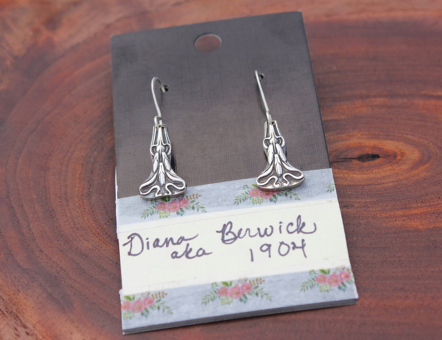 Stunning Art Nouveau Silverware Earrings Diana aka Berwick 1904 Antique Earrings