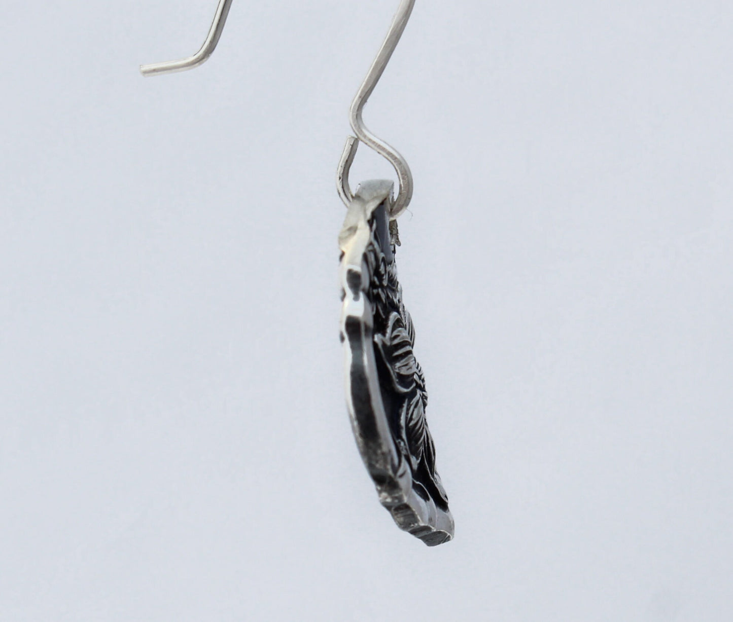 Gorgeous Orange Blossom 1910 Silver Spoon Earrings