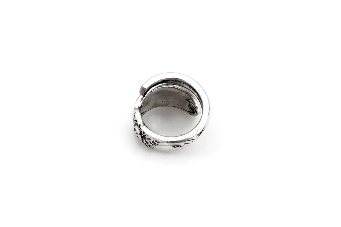 White Orchid Modern Wrapped Spoon Ring