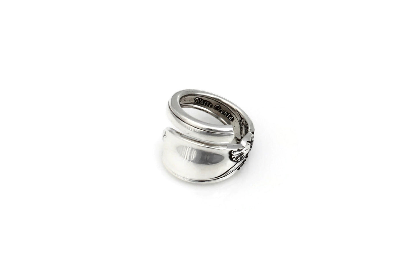 White Orchid Modern Wrapped Spoon Ring