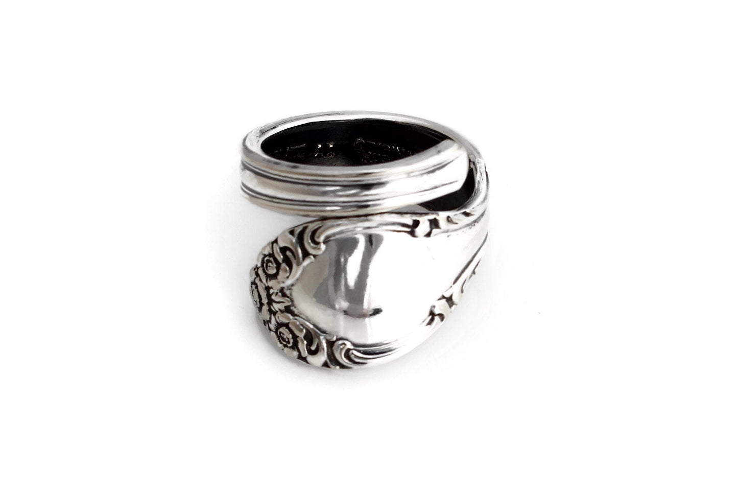 Spoon Ring Wrapped Woodland Rose