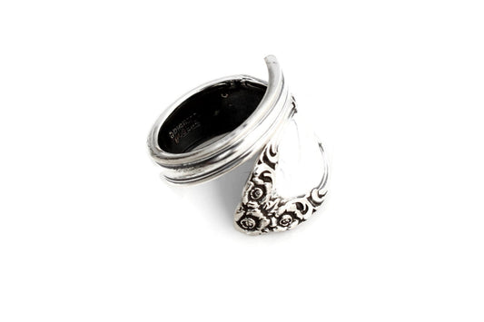 Spoon Ring Wrapped Woodland Rose