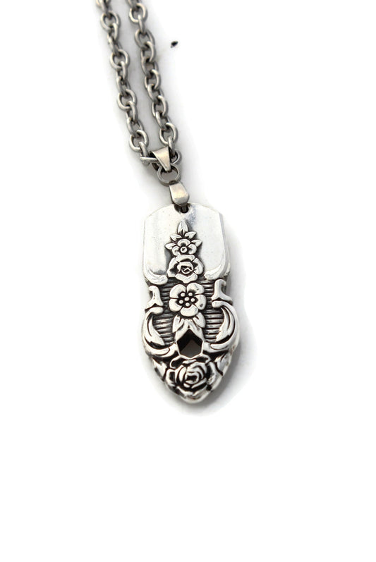 Unique Pendant Silverware Jewelry Art Deco Pendant Necklace Distinction 1951 Gift For Her