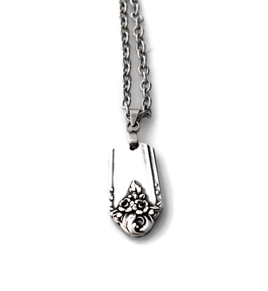 Sweet Briar Floral Necklace 1948 Silverware Jewelry Silverware Pendant