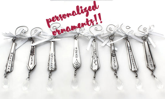 Spoon Ornament Personalized Ornament Custom Ornament Personalized Gift Silverware Ornament Crystal Ornament Icicle Ornament