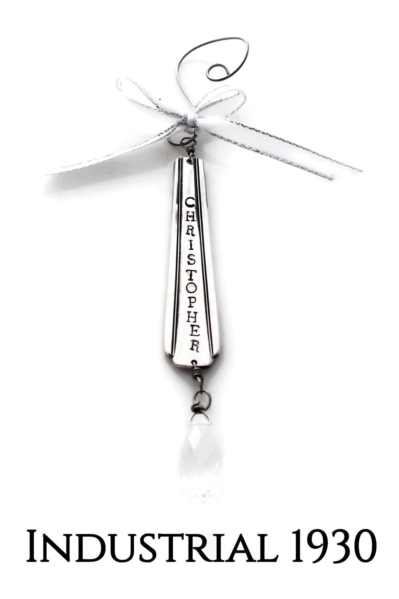 Spoon Ornament Personalized Ornament Custom Ornament Personalized Gift Silverware Ornament Crystal Ornament Icicle Ornament