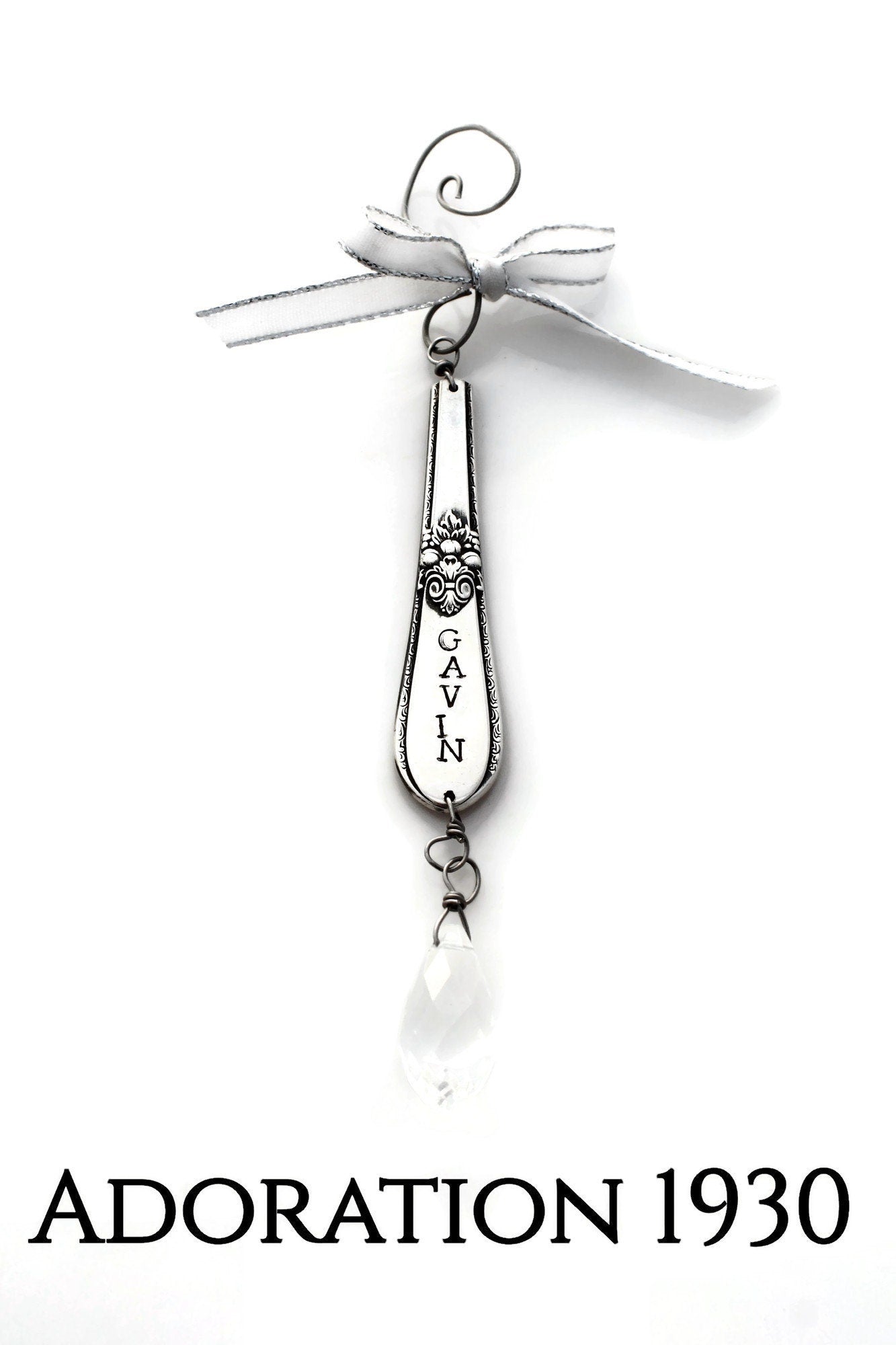 Spoon Ornament Personalized Ornament Custom Ornament Personalized Gift Silverware Ornament Crystal Ornament Icicle Ornament