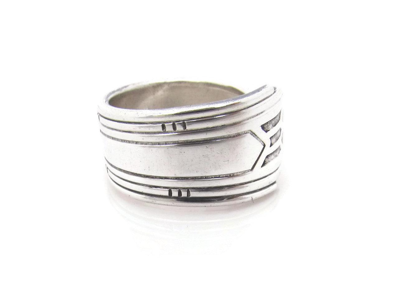 Friendship Aka Medality Art Deco Spoon Ring, band style, from 1932