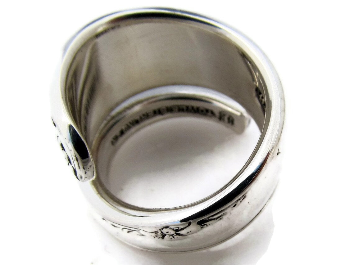 Spoon Ring Sterling Silver Madiera size 6-12  Wrapped Mondernist Style