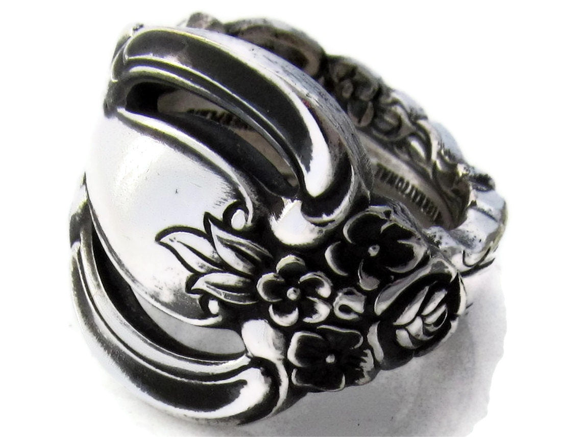 Spoon Ring Countess from 1969 Deep Silver Silverware Jewelry Boho Ring