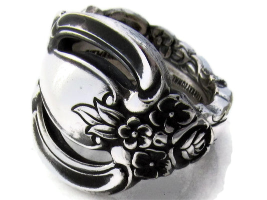 Spoon Ring Countess from 1969 Deep Silver Silverware Jewelry Boho Ring