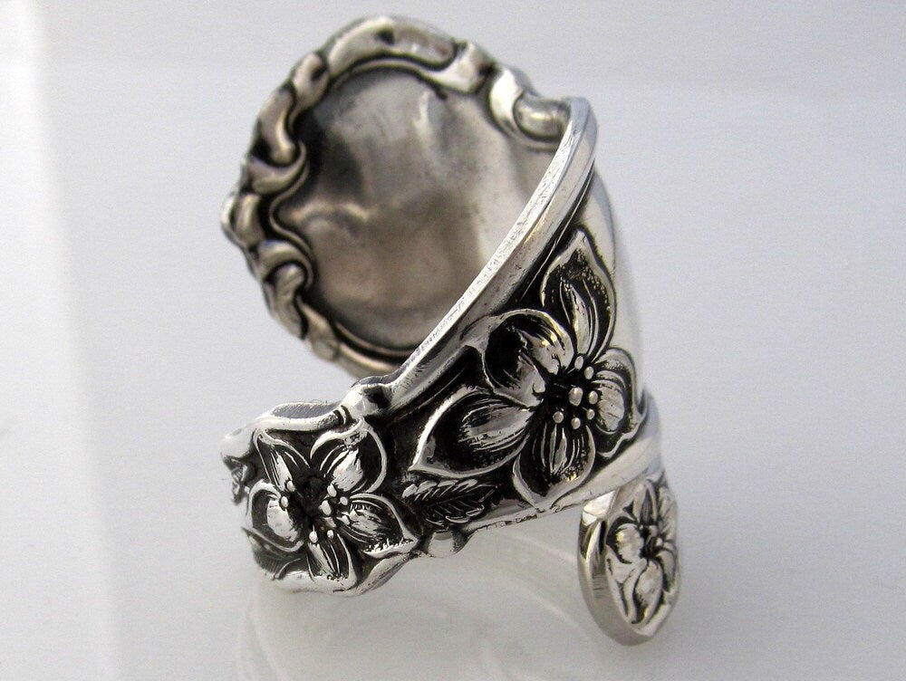 Spoon Ring, 1910 Silver Orange Blossom Choose Your Size Wrapped