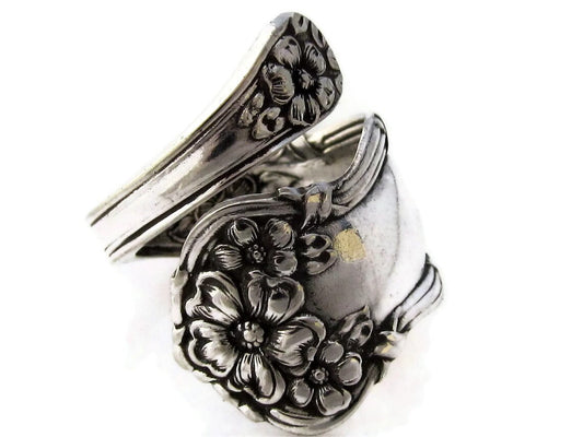 Spoon Ring, Demitasse Size 3-  8 Arbutus Wrapped
