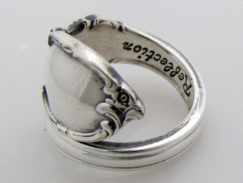 Spoon Ring Reflection Choose Your Size Wrapped Demitasse Sizes 5 - 8