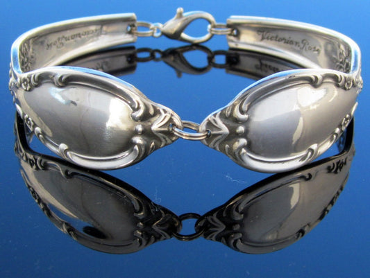 Silver Rose Bracelet Spoon Bracelet Victorian Rose 1954 Gift for Her Christmas Gift On Sale Bracelet Silverware Bracelet