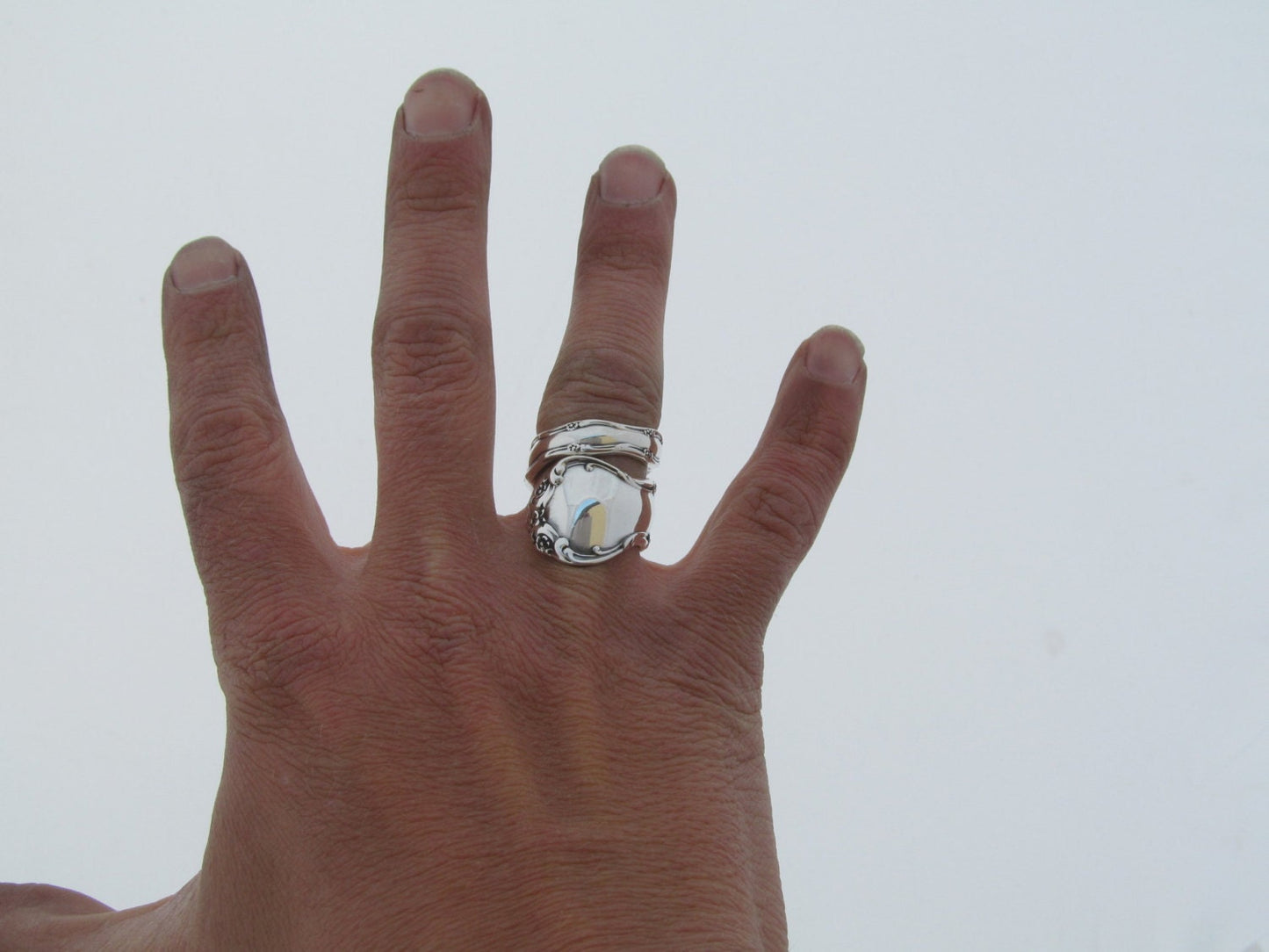 Heavy Wide Wrapped Spoon Ring Solid Sterling Silver Tara Size 6-12 Classic Rococo 1955