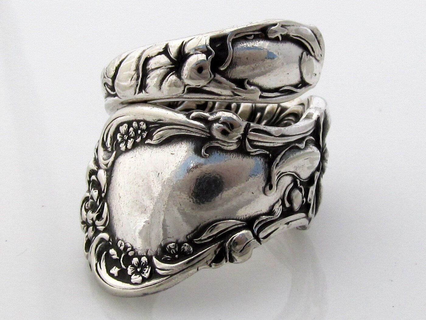 Spoon Ring Wrapped Wallace Floral 1902