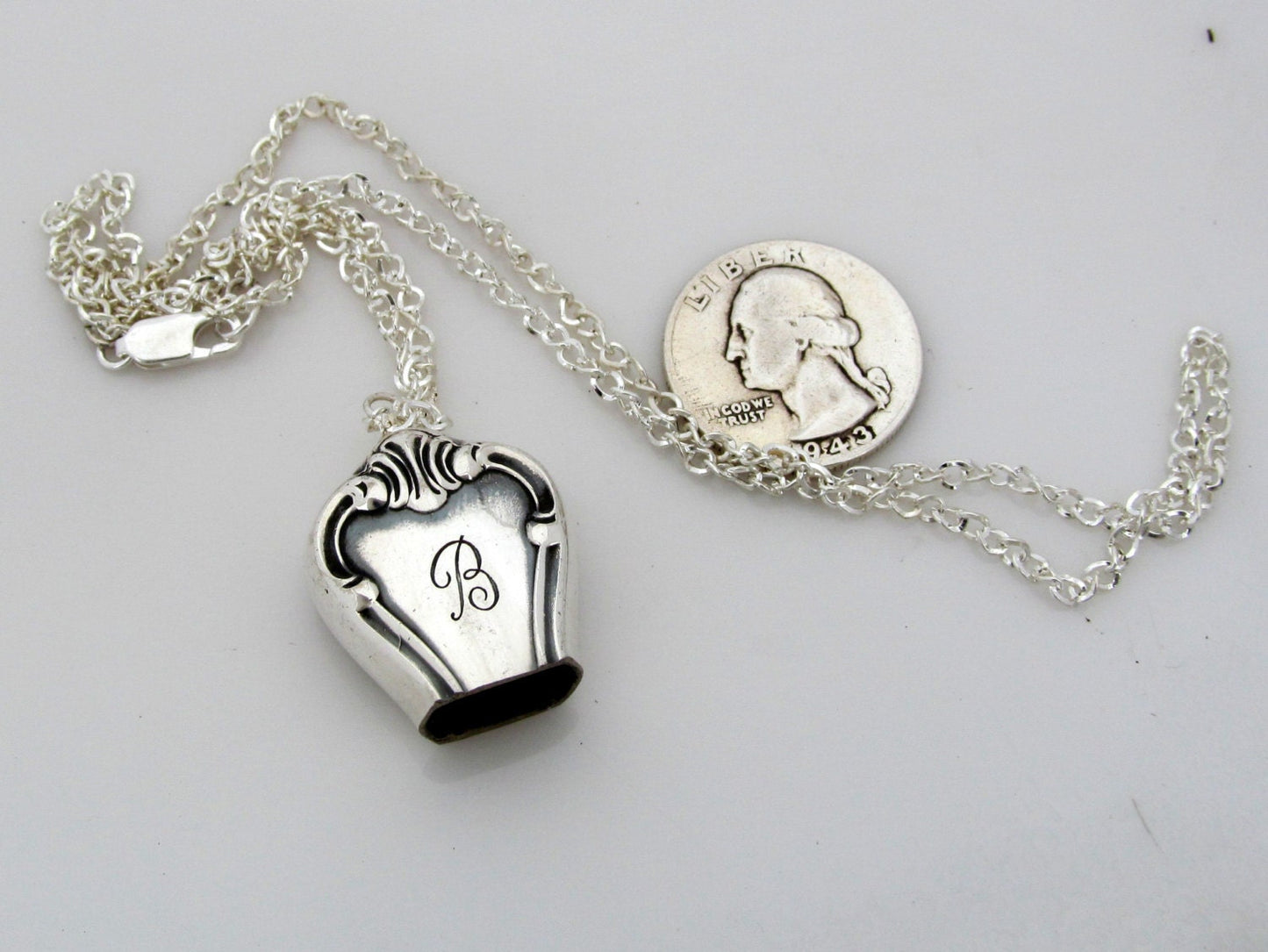 Fairy Bell Necklace With Letter B Monogram Signature 1950