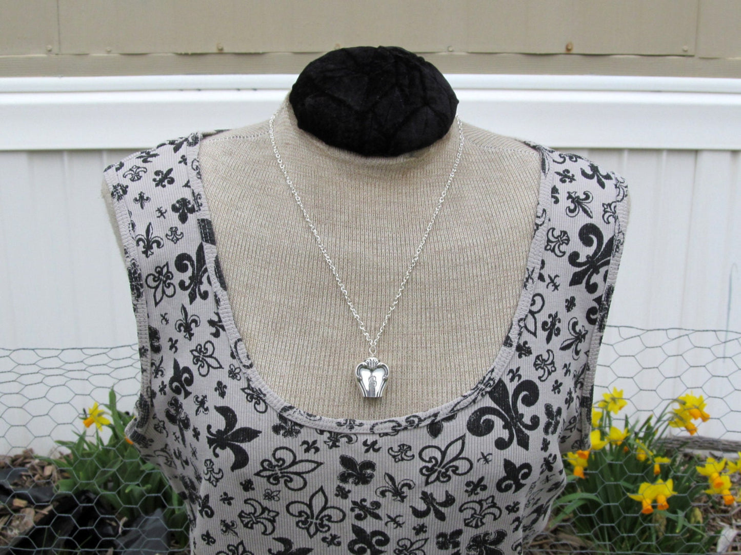 Fairy Bell Necklace With Letter B Monogram Signature 1950