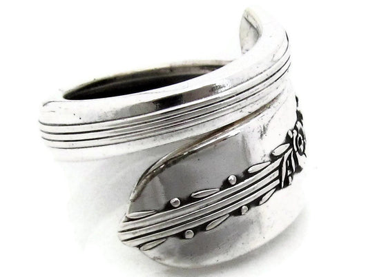 Silver Spoon Ring Royal Rose Silverware pattern form 1939 Wrapped