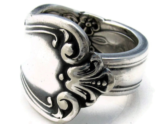 Spoon Ring Silver Valley Rose Thumb Ring