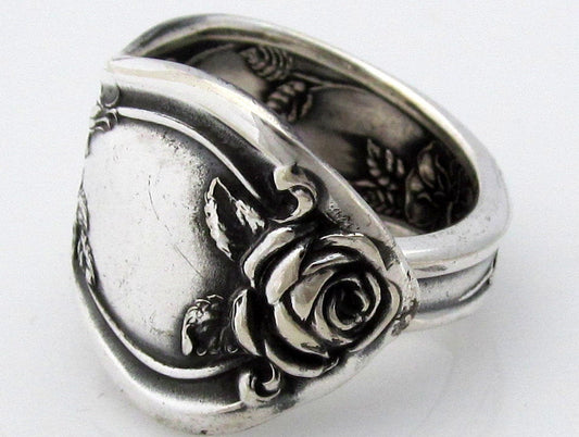 Spoon Ring Rose From 1903 Art Nouveau Floral Ring