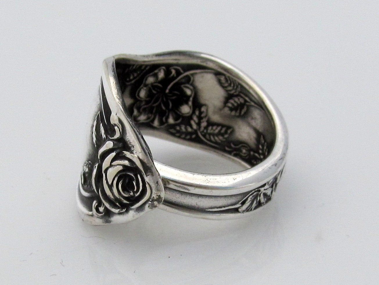 Spoon Ring Rose From 1903 Art Nouveau Floral Ring